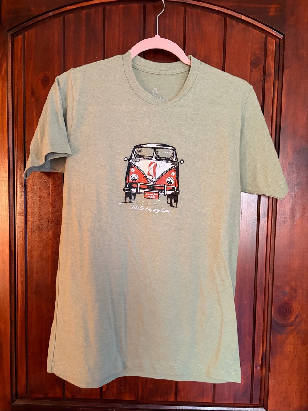 Mississippi Hippie Green Graphic Tee with Camper Van Print